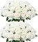 Fake Velvet Silk White Roses with Long Stems Realistic Bouquet for Wedding Centerpieces